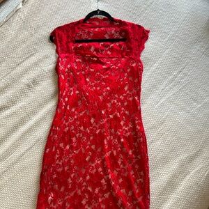 Red lace dress size large